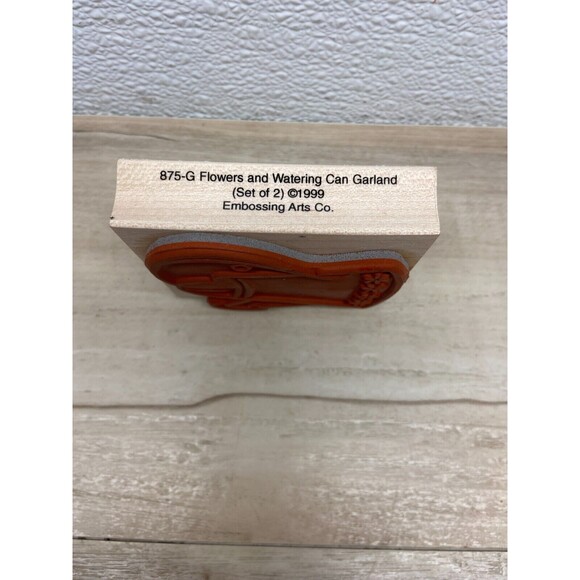 Vintage 1999 Embossing Arts Wood Mounted Rubber Stamp Watering Can - Picture 3 of 6